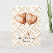 キャラメル ハート 風船 クリスマス カード (正面)