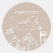 キャラメル ワイルドフラワーズ スケッチド フラワーズ ラウンドシール (正面)