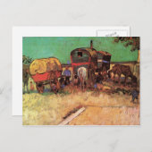 キャラン・ゴッホによりジプシーとキャラバンの陣地 ポストカード (正面/裏面)