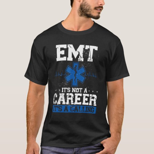 キャリアではないEmtそのAコール救急医療隊員 Tシャツ (正面)
