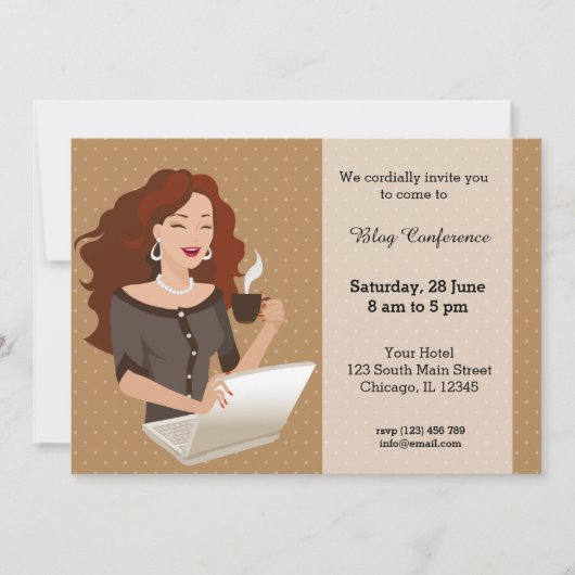 キャリアの女性 招待状 (正面)