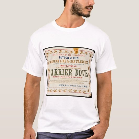 キャリアードーブクリッパー帆船 Tシャツ (正面)
