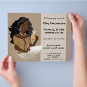 キャリア女性の黒髪 チラシ (手)