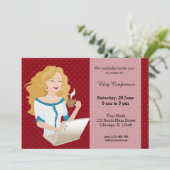 キャリア女性ブロンド髪 招待状 (スタンド正面)