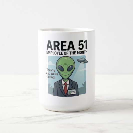キャリア目標: エリア51の「月間最優秀社員」 コーヒーマグカップ (中央)