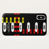 キャリア:タイプ赤、黄色、白の黒で医師 Case-Mate iPhoneケース (裏面(横))