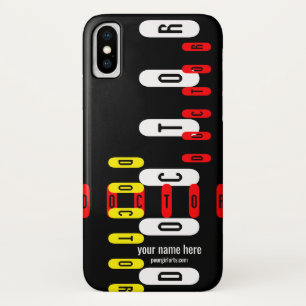 キャリア:タイプ赤、黄色、白の黒で医師 iPhone X ケース