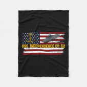 キャリアUSS独立Cv-62退役軍人デイファーザー フリースブランケット (正面)