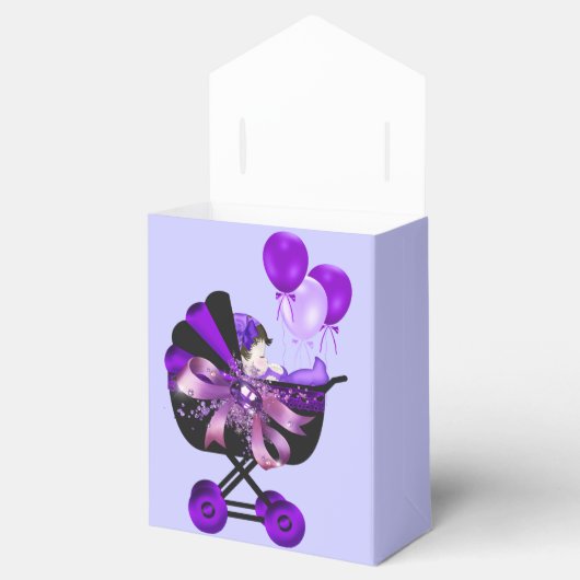 キャリエレガントッジラベンダーパープルベビーシャワー フェイバーボックス (オープン)
