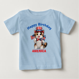 キャリコキッテン (1n) 愛国キッズTシャツ ベビーTシャツ