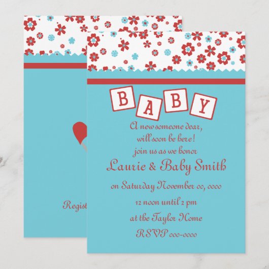 キャリコベイビー 招待状 (正面/裏面)