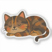キャリコ猫のゆったりとした夢 シール (正面)