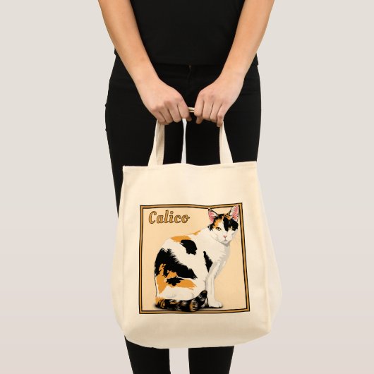 キャリコ猫の名入れエコバッグ トートバッグ (正面(商品))