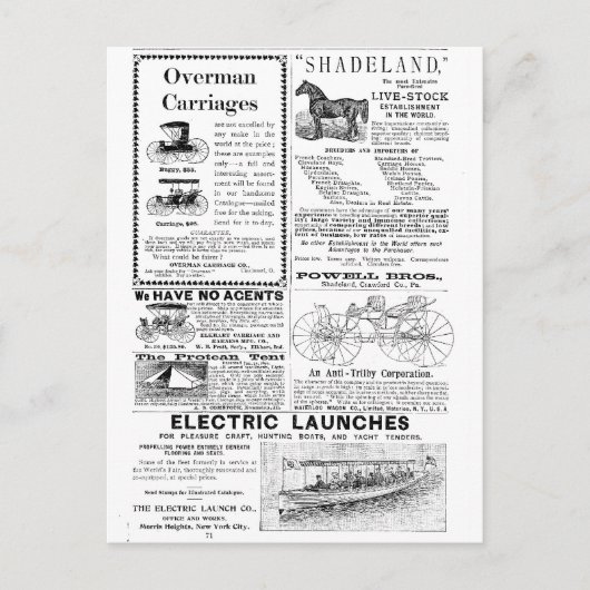 キャリッジとその他の広告 ポストカード (正面)