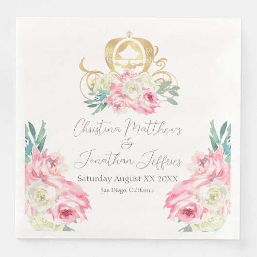 キャリッジとピンクの花おとぎ結婚話 (正面)