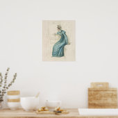 キャリッジドレス、ファッションプレートAckermann's Rep ポスター (キッチン)