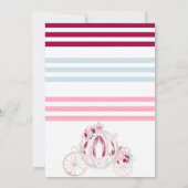 キャリッジピンクとシルバーグリッターガールベビーシャワー 招待状 (裏面)