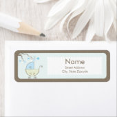 キャリッジベビーシャワーデスラベル – 青と緑 ラベル (インサイチュ)