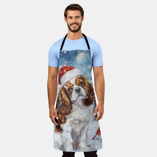 キャリバリーキングウィンターワンダーランドクリスマスジョイ エプロン (着用した状態)