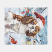 キャリバリーキングウィンターワンダーランドクリスマスジョイ フリースブランケット (正面(横))