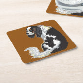 キャリバリーキングチャールズスパニエル犬 スクエアペーパーコースター (アングル)