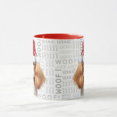 キャリバリーキングチャールズドッグサンタオンウォフバックグラウンド マグカップ (中央)