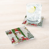 キャリバリーキングドッグクリスマス ガラスコースター (アングル)