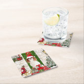 キャリバリーキングドッグクリスマス スクエアペーパーコースター (インサイチュ)