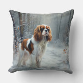 キャリバリーキング雪のクリスマスブラシを許可 クッション (正面)