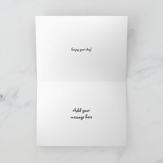 キャリパーソナライズされたコ猫が丸くなって寝ている誕生日 カード (内部)