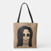 キャリパーソナライズされたチャージュートプリントトートブラックヘア トートバッグ (裏面)