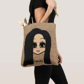 キャリパーソナライズされたチャージュートプリントトートブラックヘア トートバッグ (クローズアップ)