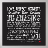 キャリーのダンスの感動的引用文の壁 – 黒 ポスター (正面)