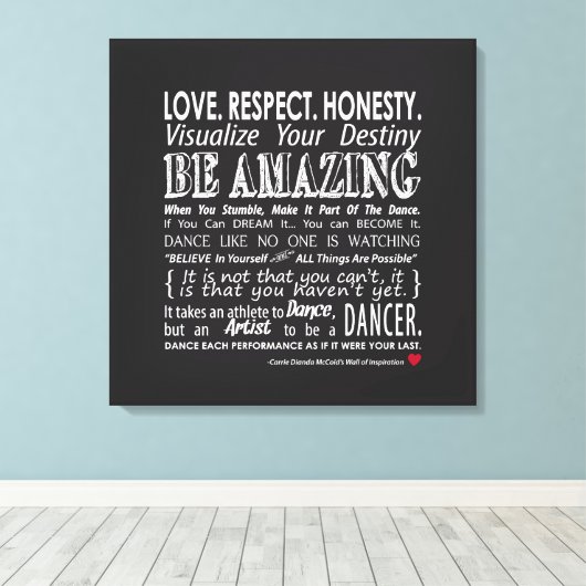 キャリーのダンス感動的引用文24x24キャンバス キャンバスプリント (インサイチュ (ウッドフロア))