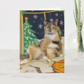 キャリーマフィンのリラックスクリスマス- Cat Christmas シーズンカード (正面)
