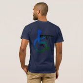 キャリー&アーム – DKブルー – 米国製 Tシャツ (裏面フル)
