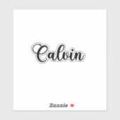 キャルヴィン 名前 - 手書きカリグラフィー シール (シート)