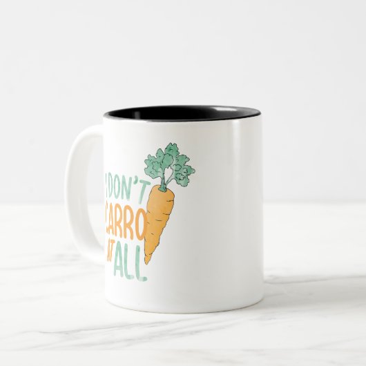 キャロおもしろいットプンアートフードジョーク人参アートデザイン ツートーンマグカップ (正面左)