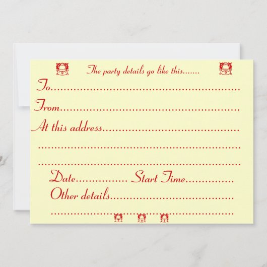 キャロおもしろいル歌手のクリスマスシーン 招待状 (裏面)