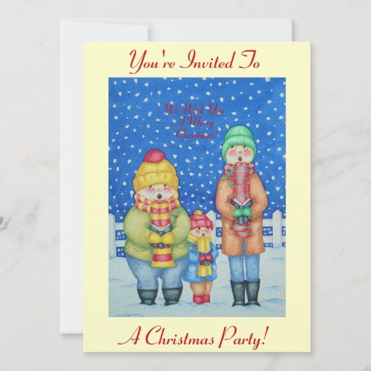 キャロおもしろいル歌手のクリスマスシーン 招待状 (正面)
