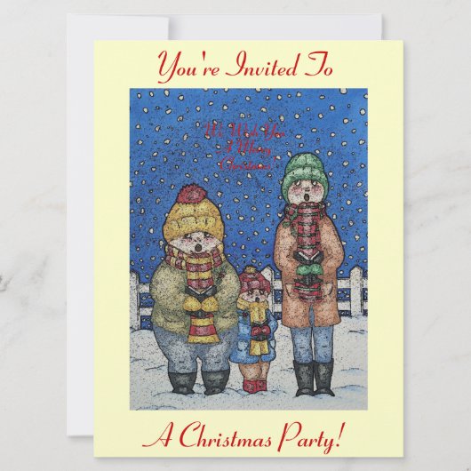 キャロおもしろいル歌手のクリスマスシーン 招待状 (正面)