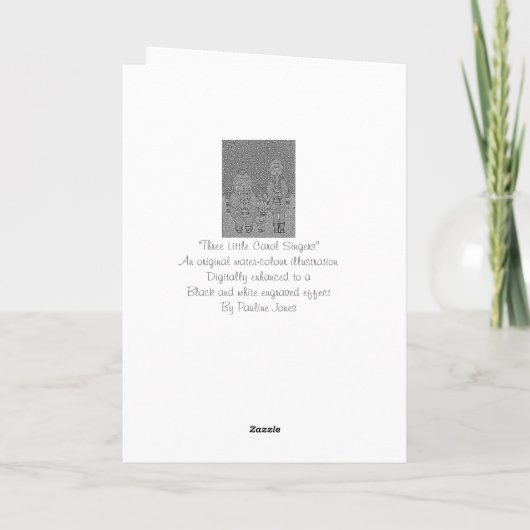 キャロおもしろいル歌手の雪のシーンクリスマス シーズンカード (裏面)