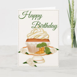 キャロかわいらしットケーキカップケーキハッピーバースデーカード カード