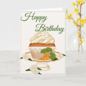 キャロかわいらしットケーキカップケーキハッピーバースデーカード カード (黄色い花)