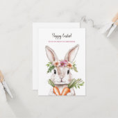 キャロッかわいらしト付きイースターバニー カード (正面/裏面インサイチュ)