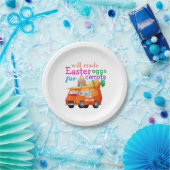 キャロッカラフルツバニーのイースターエッグ ペーパープレート (パーティー)