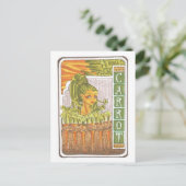 キャロットアールヌーボーフェアリーポートレートアートプリント ポストカード (スタンド正面)