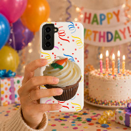 キャロットケーキのカップケーキとコンフェティ SAMSUNG GALAXY S22+ケース