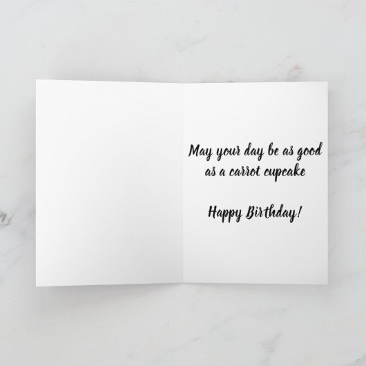 キャロットケーキカップケーキ紙吹雪パーソナライズされた誕生日 カード (内部)