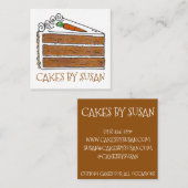 キャロットケーキデコレータスライスベーカリーペストリー スクエア名刺 (正面/裏面)